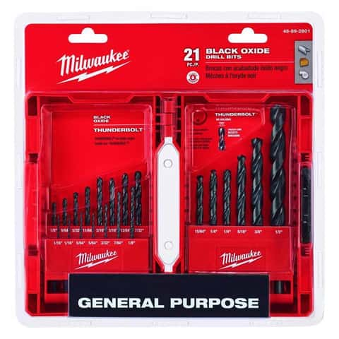 Milwaukee Thunderbolt Black Oxide Drill Bit Set 3-Flat Shank